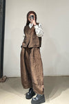 Aviva Jifei Xue cocoon wide-leg pants SS23-CWLP2-ACP bronze color